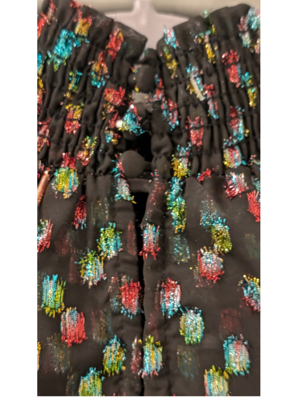 MISA Los Angeles XS Black Multicolor Metallic Ruffle - Picture 10 of 12